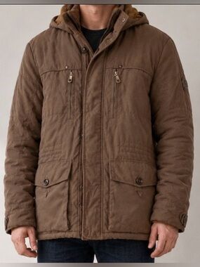 ❤️ Men's Brown Winter Utility Hooded Jacket